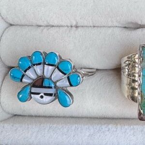 Zuni sun face ring vintage